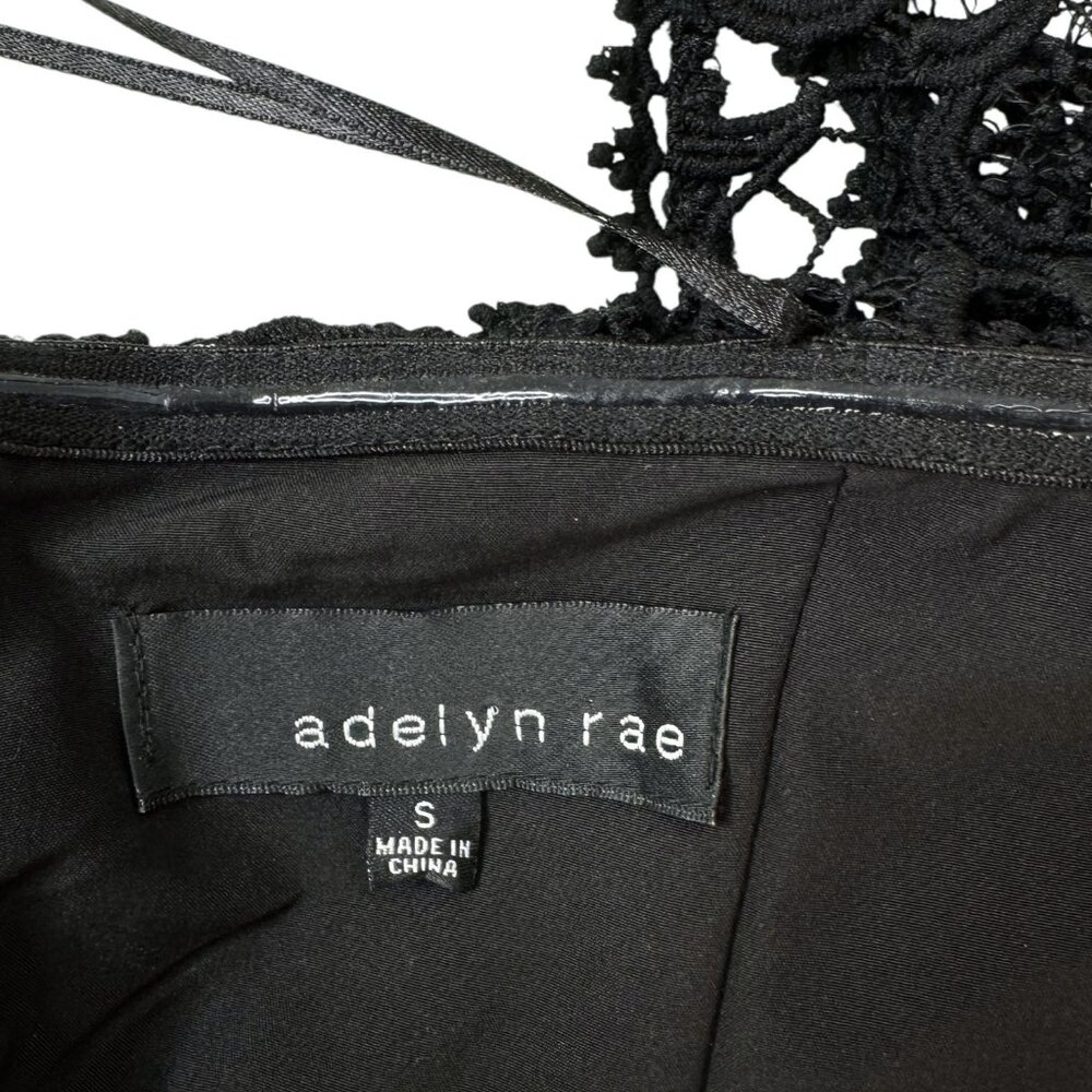 Adelyn Rae Maddie Off The Shoulder Black Lace Mini Dress Size S - Picture 10 of 13